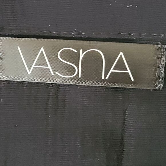 Vasna Women's Black Casual Midi Dress With Ruched Side Accent Size Medium - Picture 8 of 11